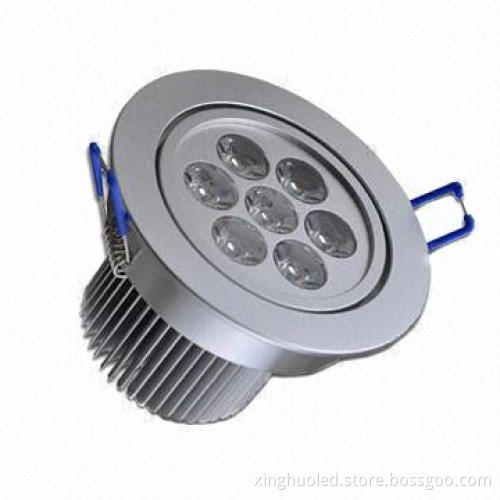 7W round LED downlight, long lifespan, high luminous efficiency, low lumen depreciation